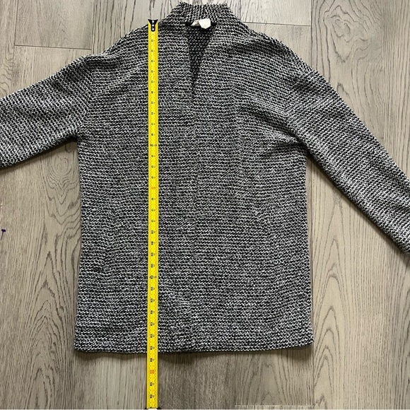 LOFT Outlet Lounge Black, Gray Chunky Open Layering Cardigan Sweater Size L - Picture 5 of 6